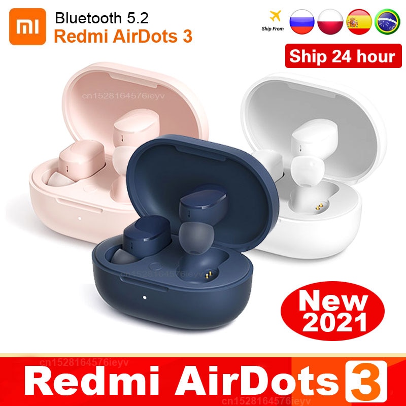 2021 NEW Xiaomi Redmi AirDots 3 Wireless Bluetooth Earphone 5.2 Air 2 SE TWS In-Ear Stereo Bass Earphones Ture Wireless Earbuds