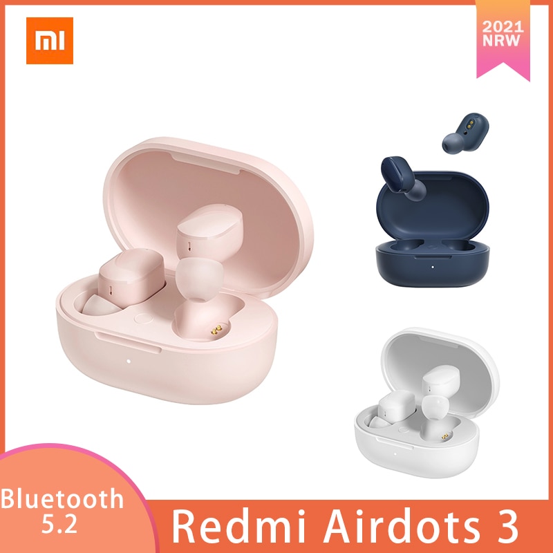 2021 Xiaomi Redmi AirDots 3 Wireless Bluetooth 5.2 Fast Charging Earphone Stereo Bass With Mic Handsfree Mi Earbuds Airdots 2